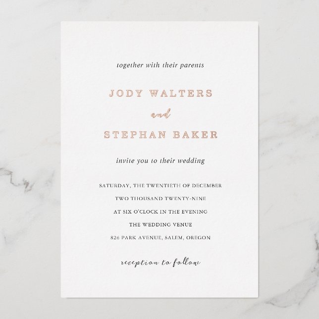 Elegant Simple Wedding (Front)