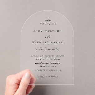 Elegant Simple Wedding Acrylic Invitations