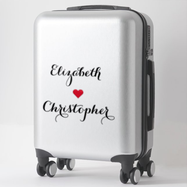 Elegant Simple Wedding Couple Newlyweds Luggage (Suitcase)