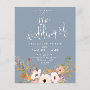 Elegant Simple Wedding Invitation Floral Budget Flyer