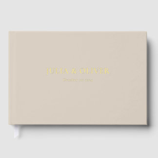 Elegant Simple Wedding | Linen Foil Design Guest Book