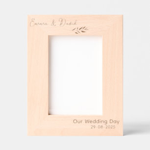 Elegant Simple Wedding Newlywed Couple  Etched Frames