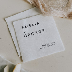 Elegant Simple Wedding Reception Cocktail Napkin