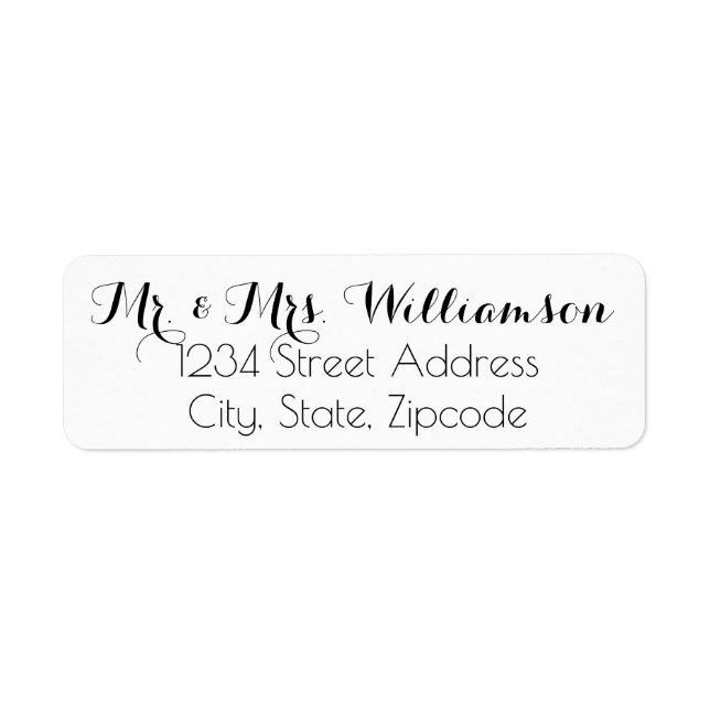 Elegant Simple Wedding Return Address Labels (Front)