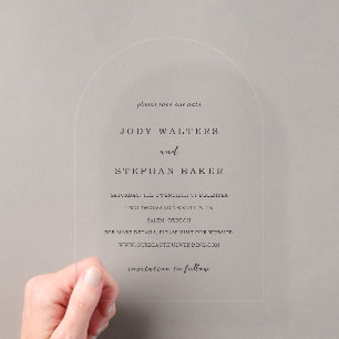 Elegant Simple Wedding Save the Date Acrylic Invitations