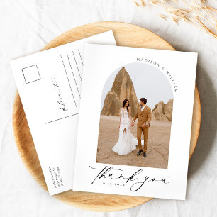 Elegant Simple Wedding Thank Postcard