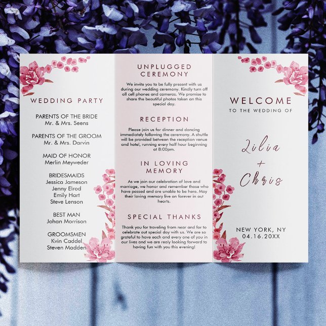 Elegant Simple Wedding Tri-fold Brochure Program (Creator Uploaded)
