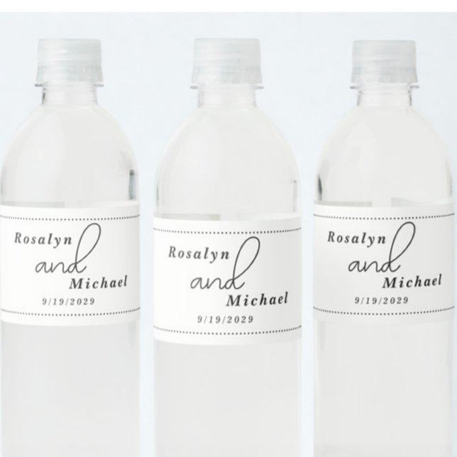 Elegant Simple Wedding Water Bottle Label (Creator Uploaded)