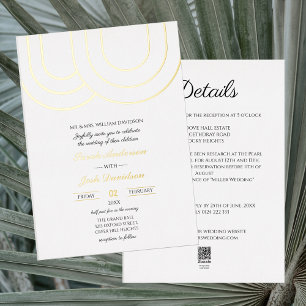 Elegant Simple White and Golden Wedding
