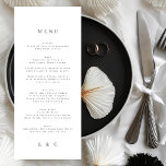 Elegant Simple White Monogram Wedding Menu<br><div class="desc">Elegant Simple White Monogram Wedding Menu</div>