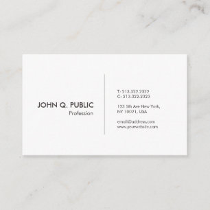 Elegant Simple White Plain Modern Professional Business Card