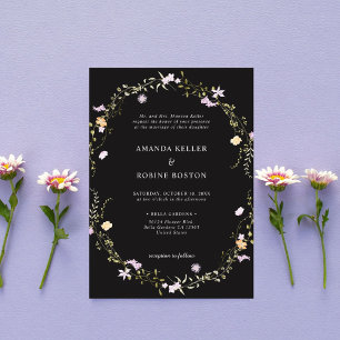 Elegant Simple Wildflower Wedding Invitation