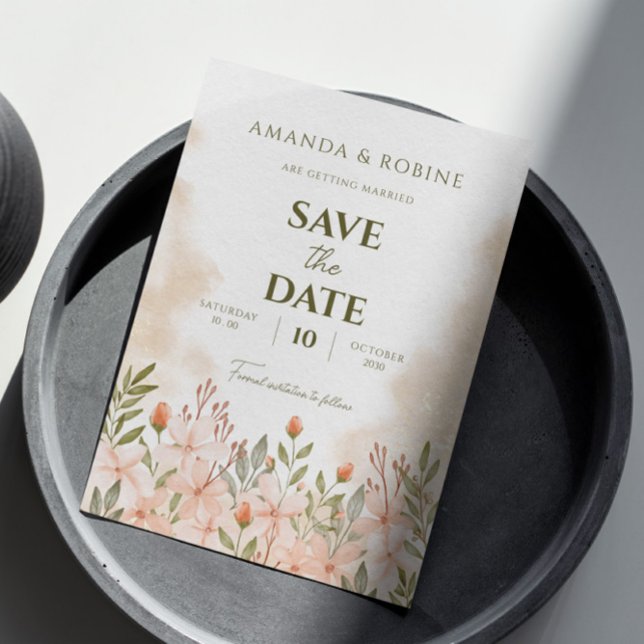 Elegant Simple Wildflower Wedding Save The Date (Creator Uploaded)