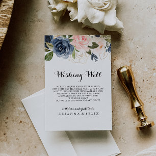 Elegant Simple Winter Floral Wedding Wishing Well Enclosure Card