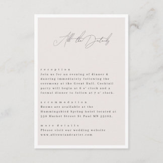 Elegant Simple With Line Art Flowers & Border Enclosure Card