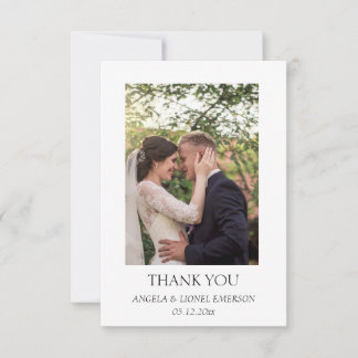 Elegant Simple | Your Photo Wedding Thank You Card