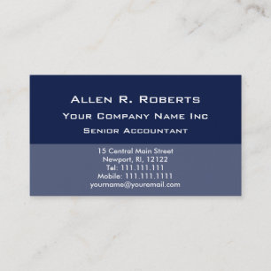 Elegant Simplicity Corporate Blue Clean Lines Business Card