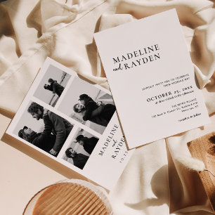 Elegant Simplicity Photo Collage Wedding Invitation