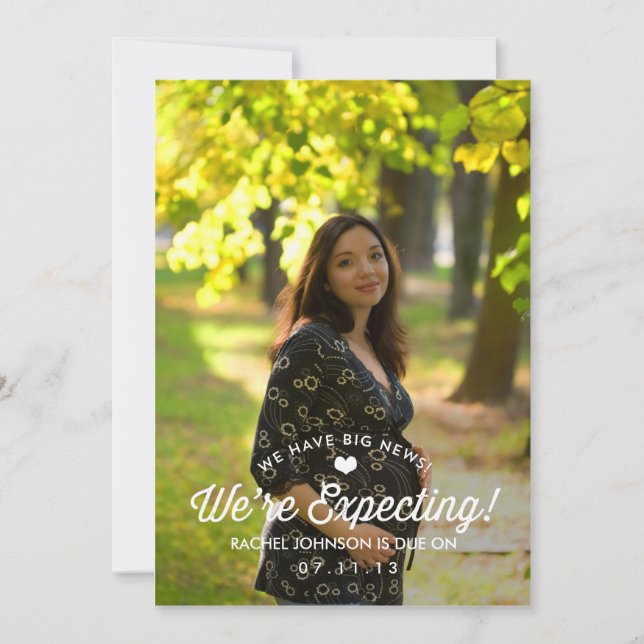 Elegant Simplicity Pregnancy Announcement (Front)