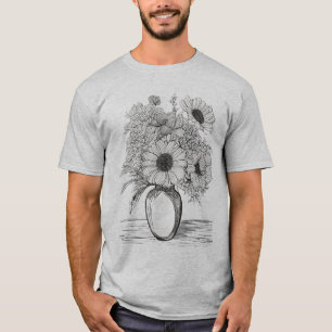 Elegant Simplicity: Solitary Bloom T-Shirt Design