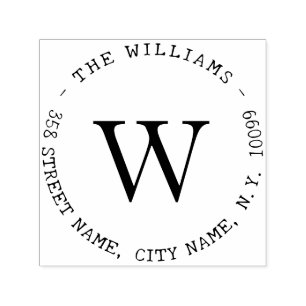 Elegant Single Family Name Self-inking Stamp