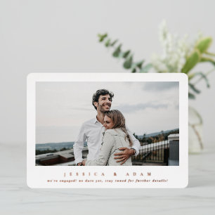Elegant Single Photo Foil Engagement Announcement