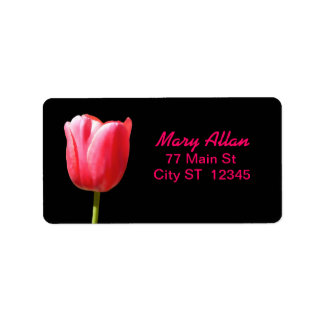 Elegant Single Tulip Bloom Label