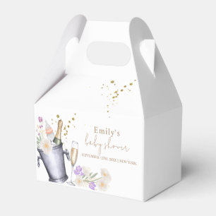 Elegant Sip & See Champagne Bottle Baby Shower Favour Box