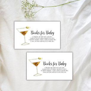 Elegant Sip & See Martini Books For Baby Shower Enclosure Card