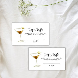 Elegant Sip See Martini Diaper Raffle Baby Shower Enclosure Card