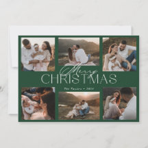 Elegant Six-Photo Christmas Card 