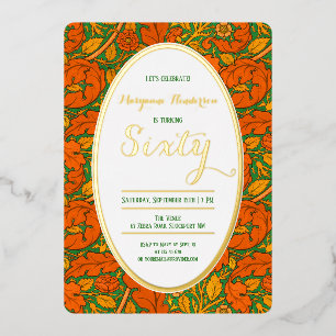Elegant Sixty Orange William Morris birthday