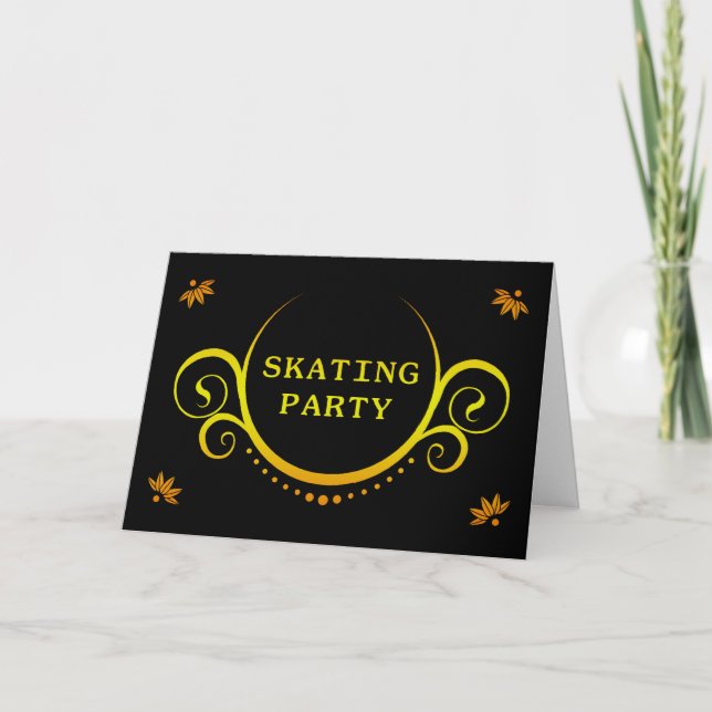 elegant skating party invitation (Front)