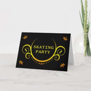 elegant skating party invitation