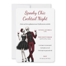 Elegant Skeleton Couple Halloween Cocktail Party