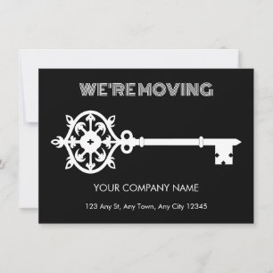 Elegant Skeleton Key Business Moving Announcement 