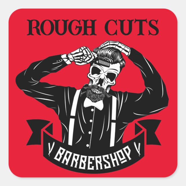 Elegant Skeleton Personalise Square Sticker (Front)