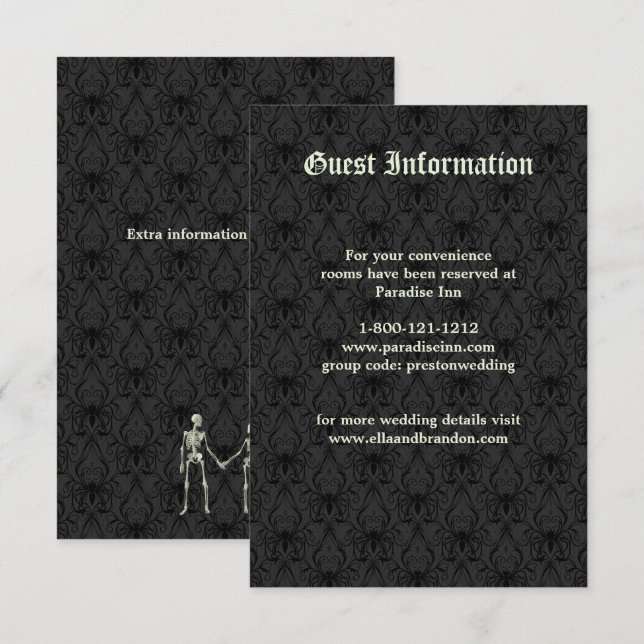 Elegant Skeletons Enclosure Card (Front/Back)