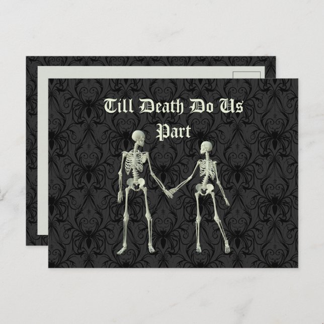 Elegant Skeletons Wedding Save the Date Postcard (Front/Back)