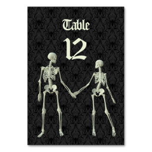 Elegant Skeletons Wedding Table Number