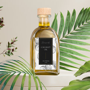 Elegant Sketch Homemade Coconut Oil Label