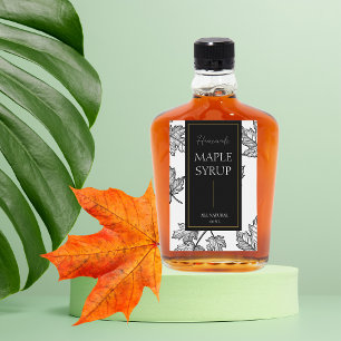 Elegant Sketch Homemade Maple Syrup Label