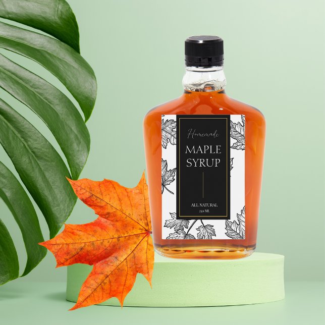 Elegant Sketch Homemade Maple Syrup Label (Creator Uploaded)