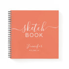 Elegant Sketchbook Your Name Script Coral