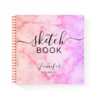 Elegant Sketchbook Your Name Script Marble