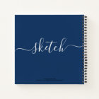 Elegant Sketchbook Your Name Script Navy Blue