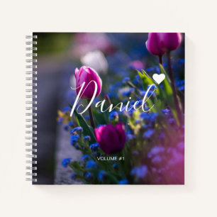 Elegant Sketchbook Your Name Script purple chic No Notebook