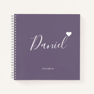 Elegant Sketchbook Your Name Script purple chic Notebook