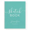 Elegant Sketchbook Your Name Script Teal Blue