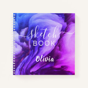 Elegant  Sketchbook Your Name Script  Watercolor Notebook
